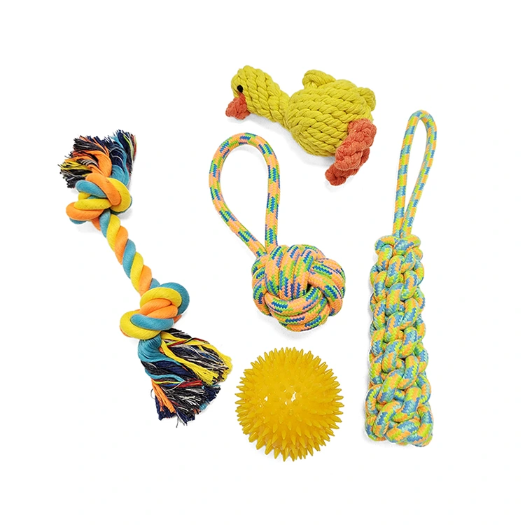 5 jouets de corde de chien pack pour la dentition