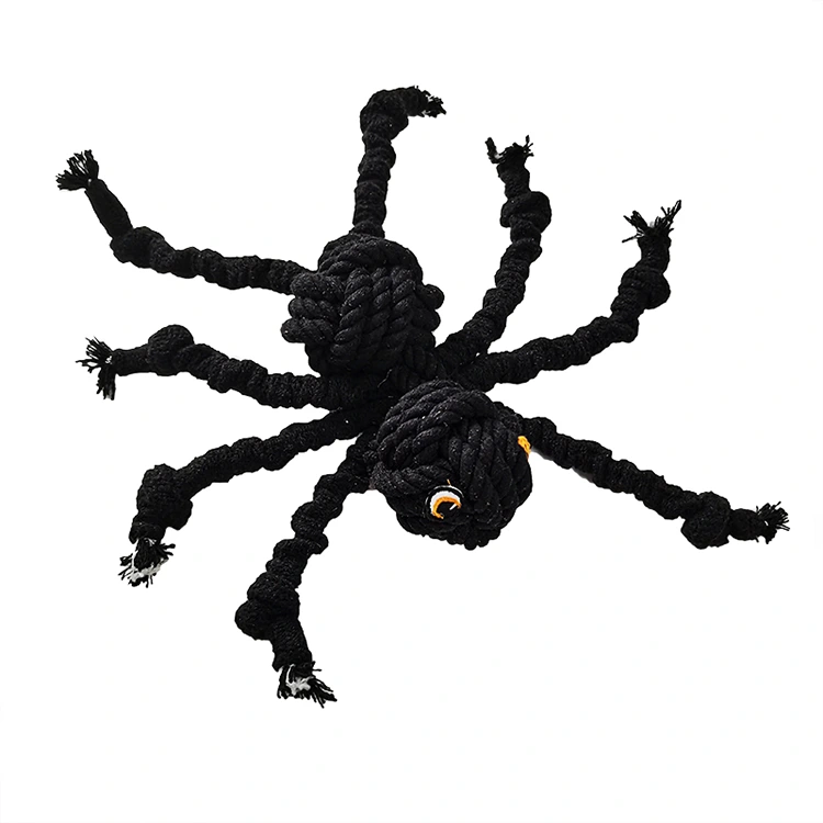 Toys de corde en coton araignée à la main pour chien