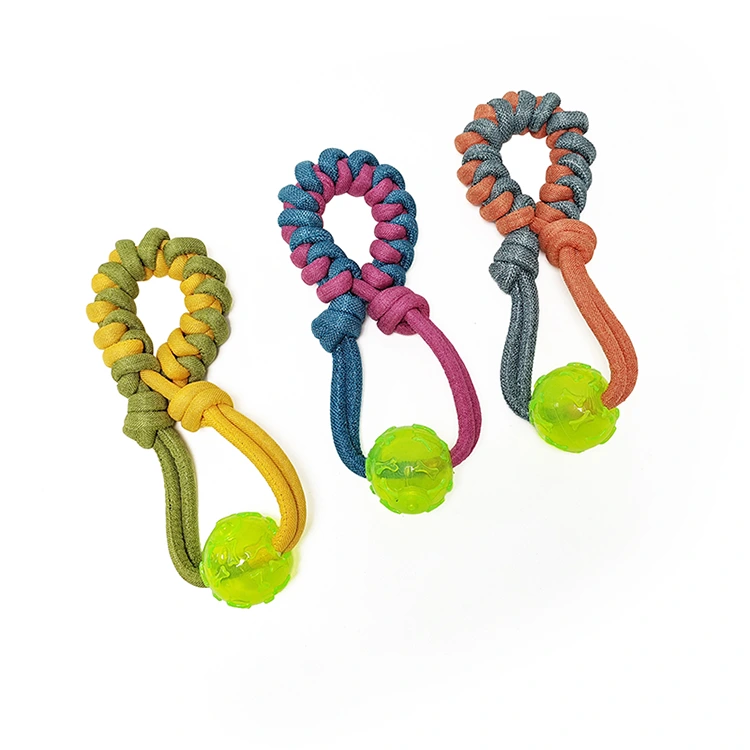 Jouet de chien de corde avec balle TPR