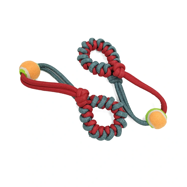 Jouets de corde en coton à balle de tennis